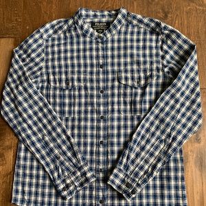 C.C. FILSON Kadin Island Shirt Long Sleeve Womens M Blue Plaid
